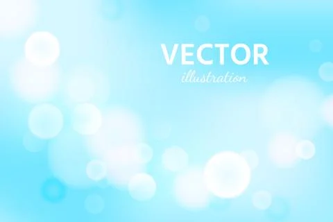 Vector abstract blue sky background with blur bokeh light effect. Stock Illustration