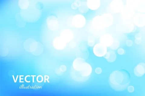 Vector abstract blue sky background with blur bokeh light effect. Stock Illustration