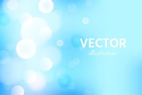 Vector abstract blue sky background with blur bokeh light effect. Stock Illustration