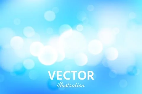 Vector abstract blue sky background with blur bokeh light effect. Stock Illustration
