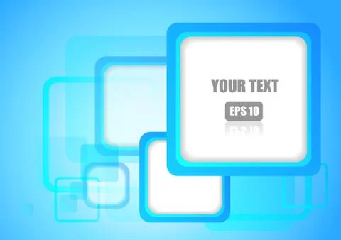 Vector : Abstract blue square and space for text Stock Illustration