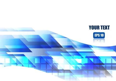 Vector : Abstract blue squares and blocks technology background Stock Illustration