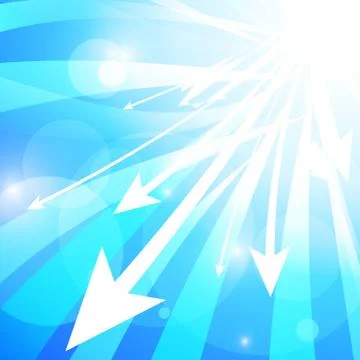 Vector : Abstract blue stirpe and arrows on white background Stock Illustration