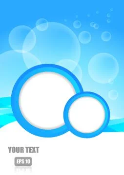 Vector : Abstract blue stripe and circle bubbles with space for text Stock Illustration