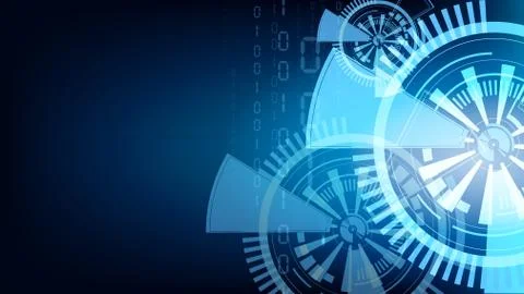 Vector abstract blue technology matrix background Stock Illustration