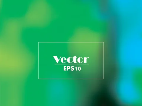 Vector abstract blurred watercolor vector background in green and blue Stock Illustration