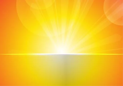 Vector : Abstract bokeh and stripe with sunshine on yellow and orange backgro Stock Illustration