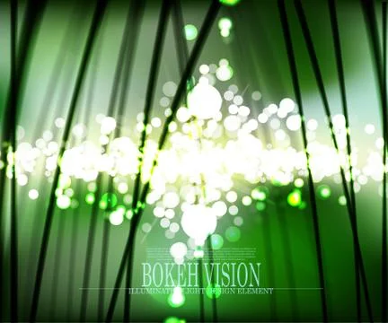 Vector abstract bokeh vision in the forrest background design Stock Illustration