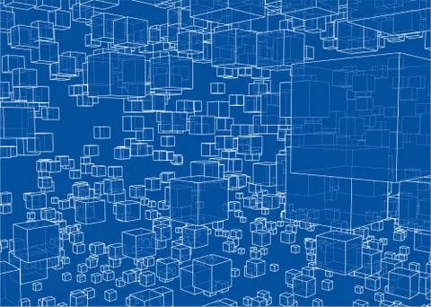 Vector abstract boxes background Stock Illustration