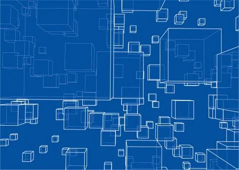 Vector abstract boxes background Stock Illustration