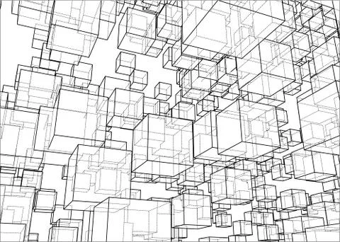 Vector abstract boxes background Stock Illustration