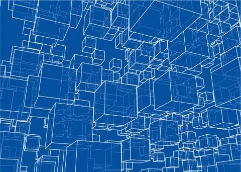 Vector abstract boxes background Illustrazione stock