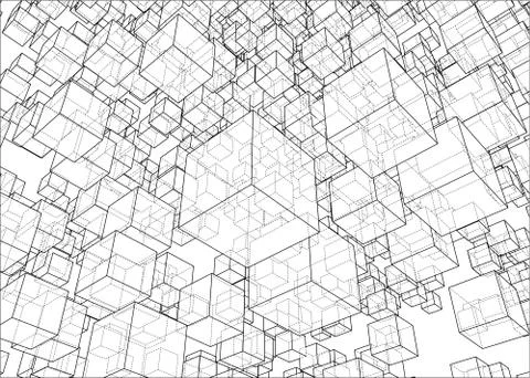 Vector abstract boxes background Illustrazione stock