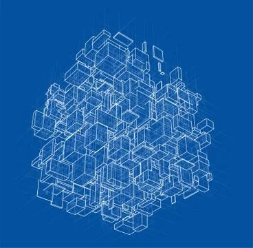 Vector abstract boxes background 스톡 일러스트