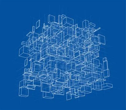 Vector abstract boxes background 스톡 일러스트