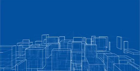 Vector abstract boxes background Stock Illustration