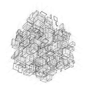 Vector abstract boxes background 스톡 일러스트