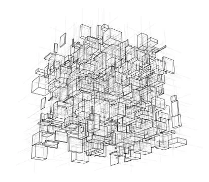 Vector abstract boxes background Illustrazione stock