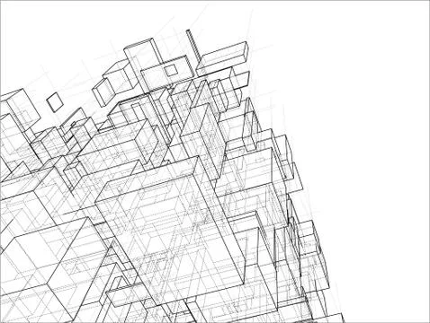 Vector abstract boxes background Ilustração Stock