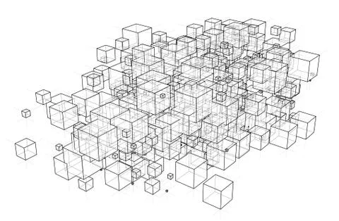 Vector abstract boxes background Stock Illustration