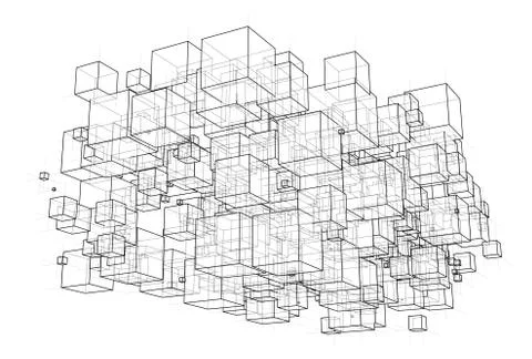 Vector abstract boxes background 스톡 일러스트