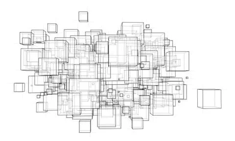 Vector abstract boxes background 스톡 일러스트