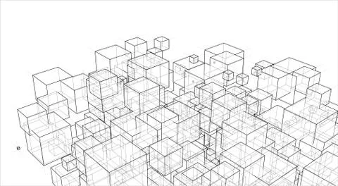 Vector abstract boxes background Stock Illustration