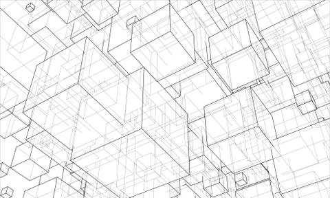 Vector abstract boxes background Stock Illustration