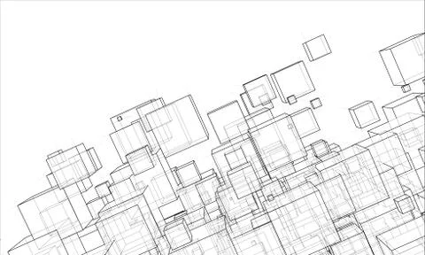 Vector abstract boxes background Stock Illustration