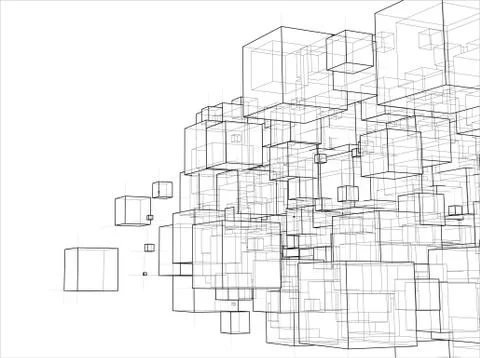 Vector abstract boxes background Stock Illustration