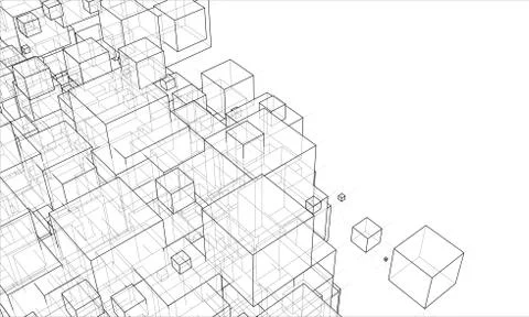 Vector abstract boxes background Stock Illustration