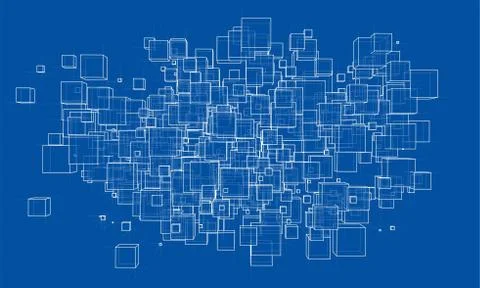 Vector abstract boxes background Stock Illustration