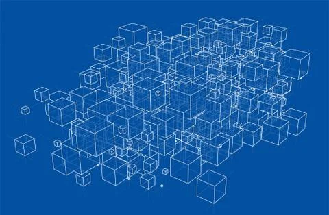 Vector abstract boxes background 스톡 일러스트