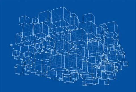 Vector abstract boxes background Stock Illustration