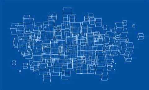 Vector abstract boxes background 스톡 일러스트