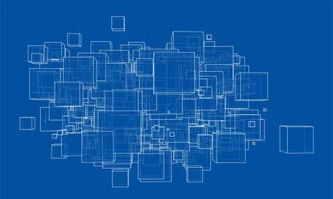 Vector abstract boxes background 스톡 일러스트