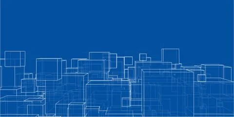 Vector abstract boxes background Illustrazione stock