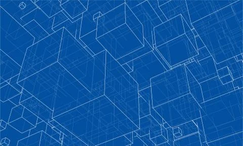 Vector abstract boxes background 스톡 일러스트
