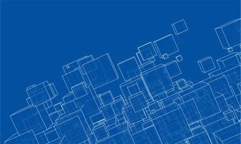 Vector abstract boxes background Stock Illustration