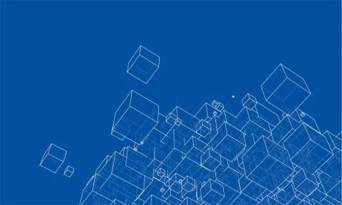 Vector abstract boxes background Illustrazione stock