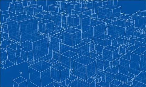 Vector abstract boxes background 스톡 일러스트