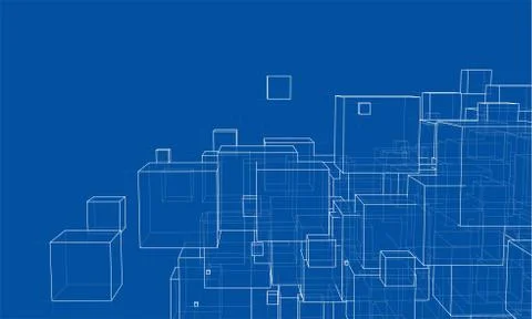 Vector abstract boxes background Illustrazione stock