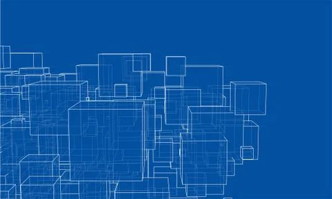 Vector abstract boxes background Stock Illustration