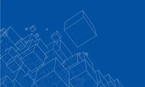 Vector abstract boxes background Stock Illustration