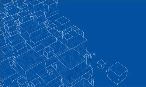 Vector abstract boxes background Illustrazione stock