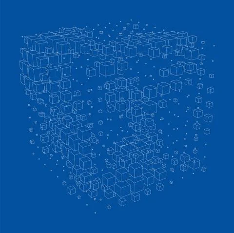 Vector abstract boxes background Stock Illustration