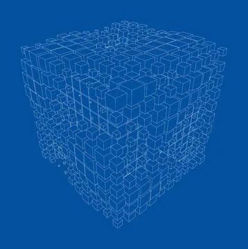 Vector abstract boxes background Stock Illustration