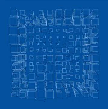 Vector abstract boxes background 스톡 일러스트