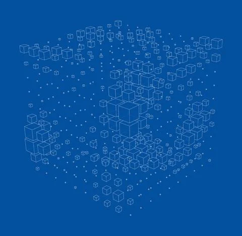 Vector abstract boxes background Stock Illustration