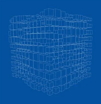 Vector abstract boxes background Stock Illustration